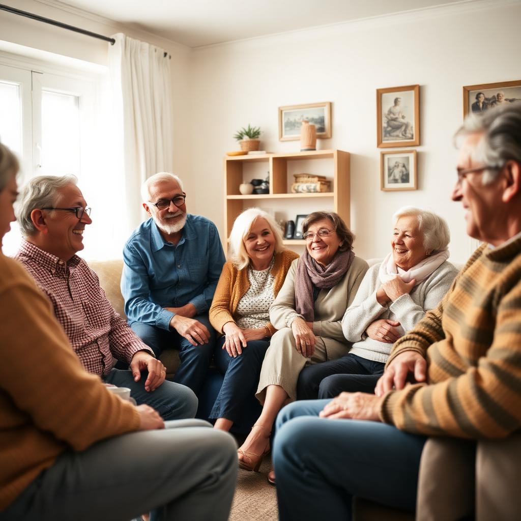 Residents enjoying community in a shared home
